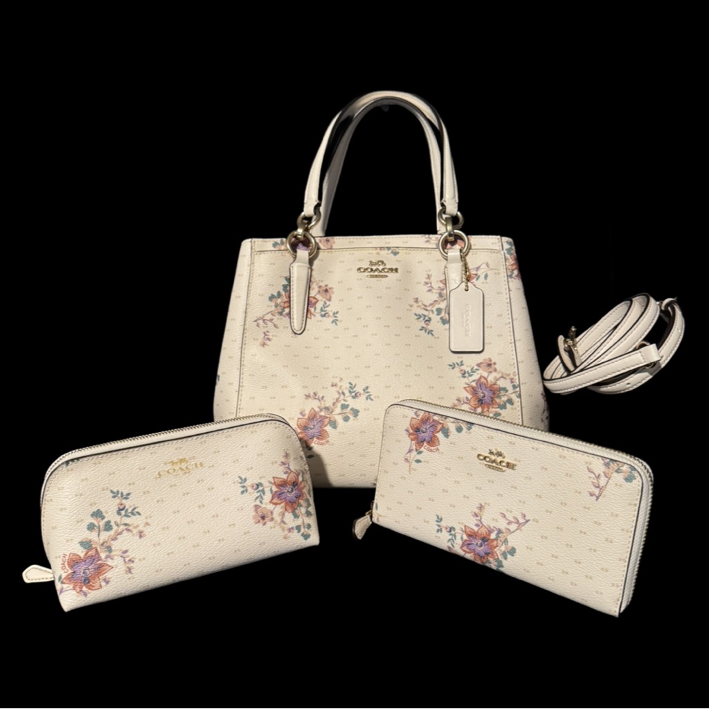 Coach Minetta Floral 3pc Set Nwot